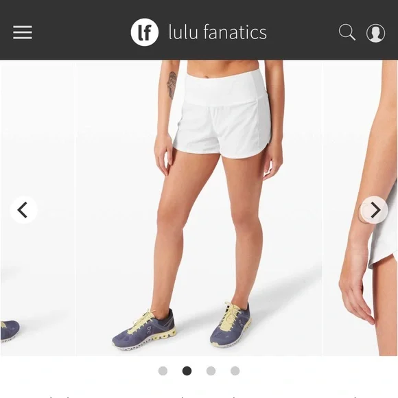 Lululemon Athletica Women's White Speed Up Shorts - Picture 3 of 8
